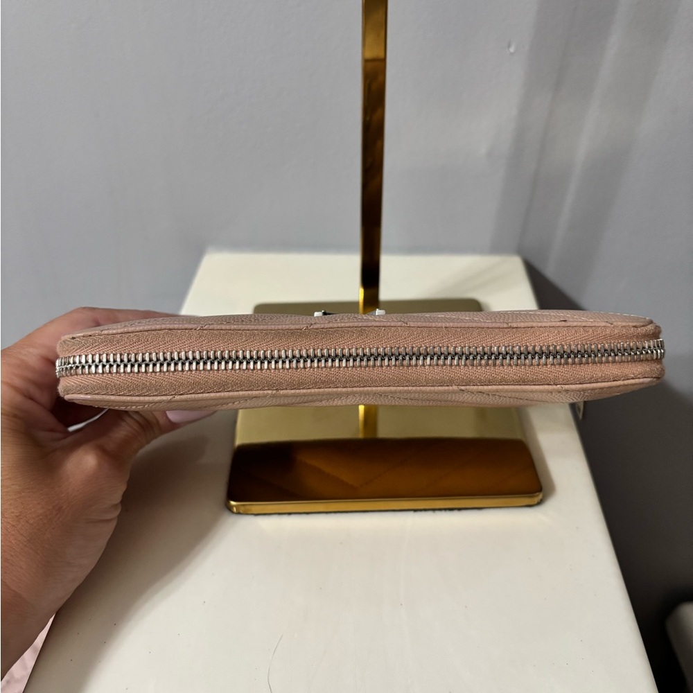 Yves Saint Laurent Blush Caviar Leather Zip Around Wallet - Picture 5 of 9